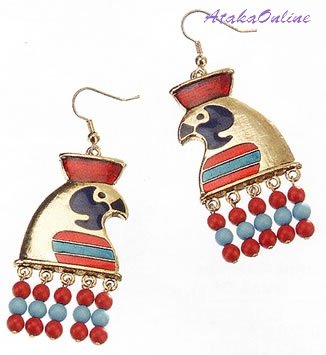 WADJAT BRACELT and HORUS EARRINGS-EGYPTIAN FINE JEWELRY SET (2321-2324)