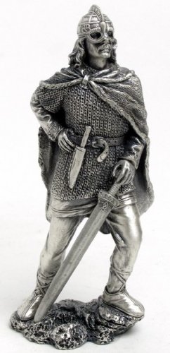 PEWTER VIKING WARRIOR FIGURINE-STATUE (6733)