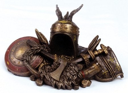 VIKING HELMET PAPERWEIGHT-FIGURINE-STATUE (6734)