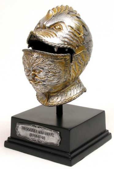 KNIGHT HELMET-BURGONET AND BUFFE(1540-1545)-FIGURINE-STATUE (6671)