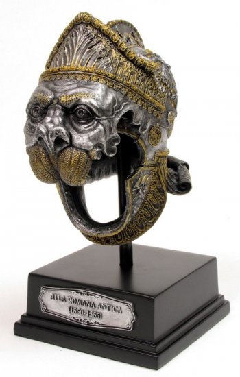 KNIGHT HELMET-BURGONETOF ALLA ROMANA ANTICA-(1550-1555-FIGURINE-STATUE (6668)