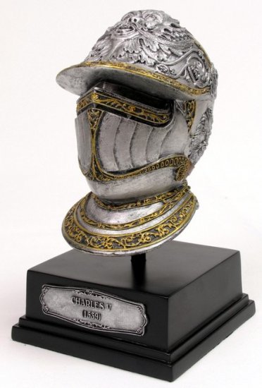 KNIGHT HELMET-BURGONET OF CHARLES V -1539-FIGURINE-STATUE (6672)