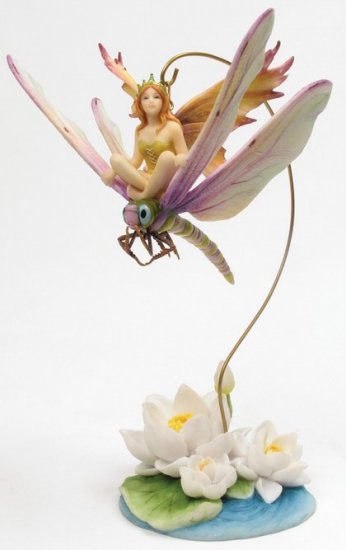 DRAGONFLY HANGING FAIRY-FIGURINE-STATUE- by Jody Bergsma (6817)