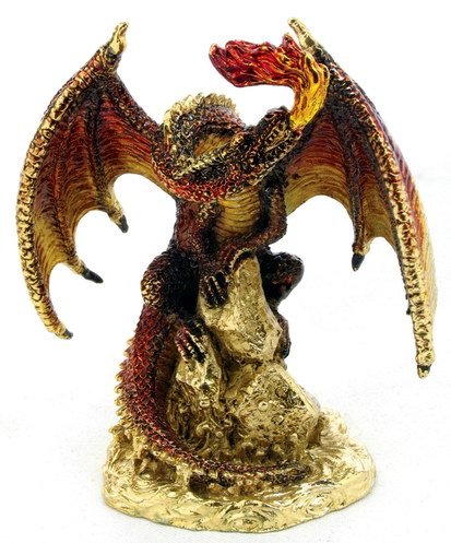 PEWTER DRAGON-FIGURINE-STATUE (6689)