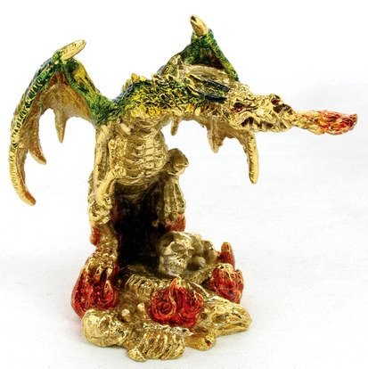 PEWTER DRAGON-FIGURINE-STATUE (6691)