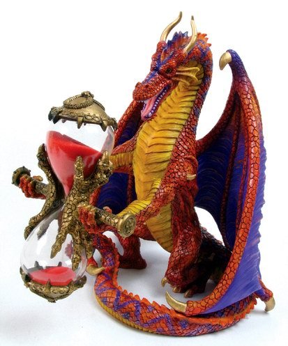 DRAGON SANDTIMER-HOUR GLASS-FIGURINE-STATUE (6706)