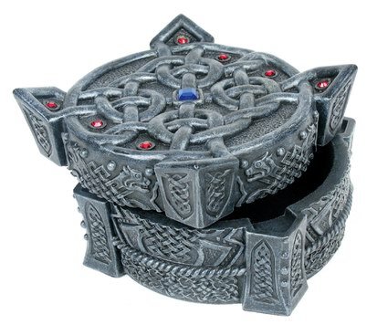 CELTIC KEEPSAKE JEWELRY BOX-FIGURINE-STATUE (6659)