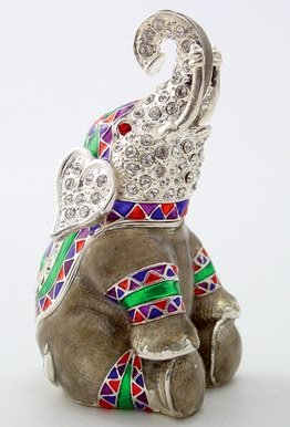 ELEPHANT JEWELRY BOX-FIGURINE-STATUE (3332)
