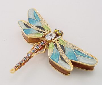 DRAGONFLY JEWELRY BOX-FIGURINE-STATUE (3335)