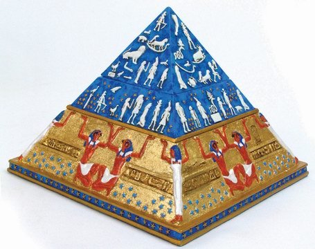 EGYPTIAN PYRAMID BOX-NICE-FIGURINE-STATUE (6772)