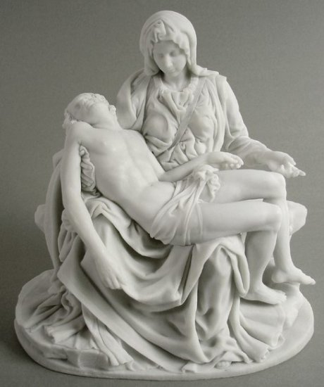 PIETA-MARY W JESUS CHRIST BODY-GREEK FIGURINE-STATUE (6692)