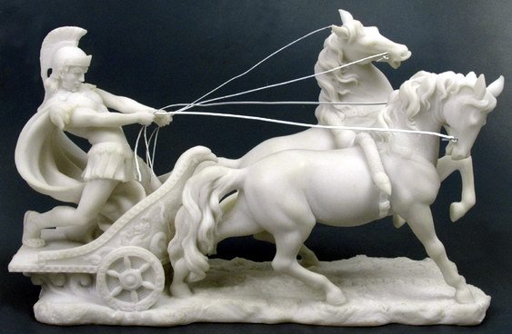 ROMAN CHARIOT-GREEK FIGURINE-STATUE (6687)