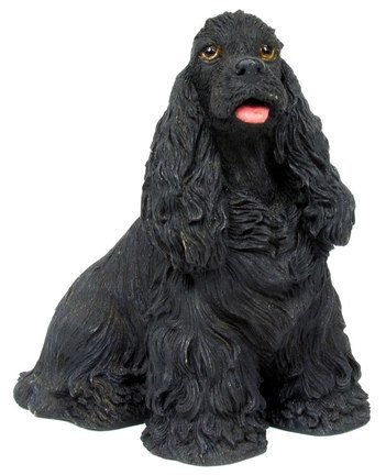 COCKER SPANIEL BLACK COLOR DOG STATUE-FIGURINE (6832)