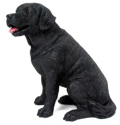 BLACK LABRADOR DOG STATUE-FIGURINE (6830)