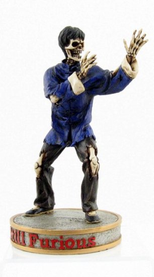BRUCE LEE SKELETON FIGHTING STATUE-FIGURINE (6885)