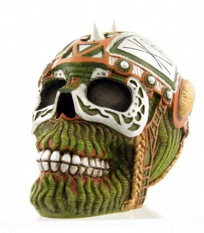 VIKING SKULL STATUE-FIGURINE (6888)