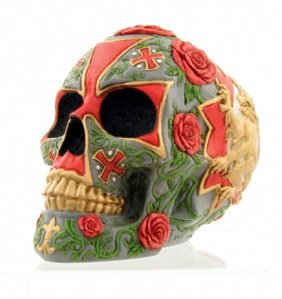KNIGHTS TEMPLAR SKULL STATUE-FIGURINE (6895)