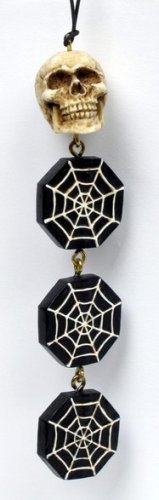SKULL W WEB PHONE STRAP STATUE-FIGURINE (6880)