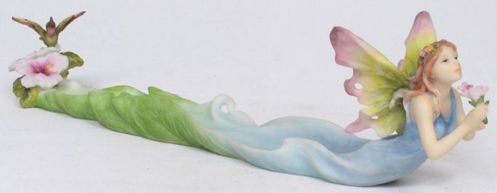 BUTTERFLY FAIRY W HUMMING BIRD INCENSE BURNER-FIGURINE-STATUE- by Jody Bergsma (6999)