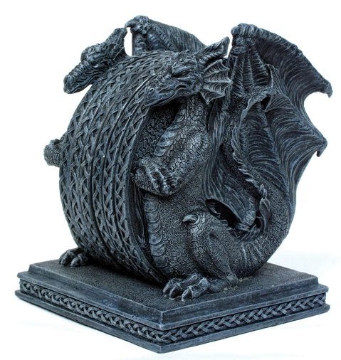 STONE LIKE DRAGON COASTER STATUE-FIGURINE (6852)