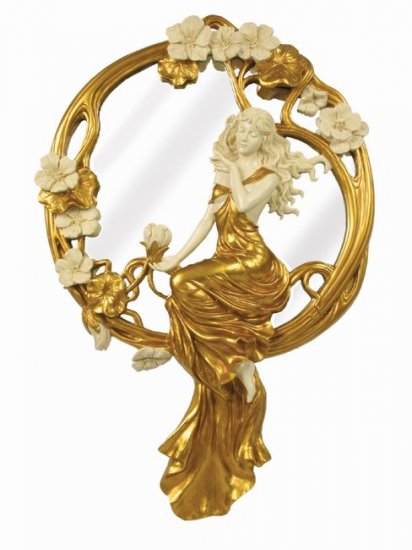 ART NOUVEAU LADY WALL MIRROR (6933)