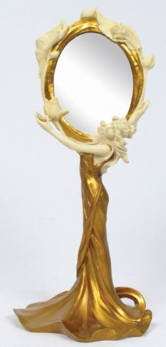 ART NOUVEAU TABLE MIRROR STAND (6940)