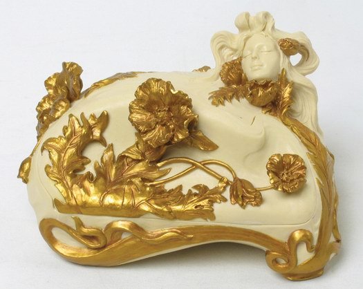 ART NOUVEAU LADY JEWELRY BOX (6934)