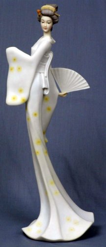 JAPANESE GEISHA GIRL GRACEFUL STATUE-FIGURINE (6857)