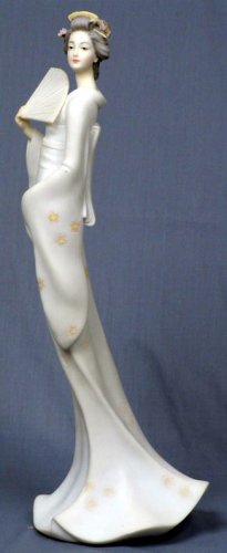 JAPANESE GEISHA GIRL CHARMING STATUE-FIGURINE (6855)