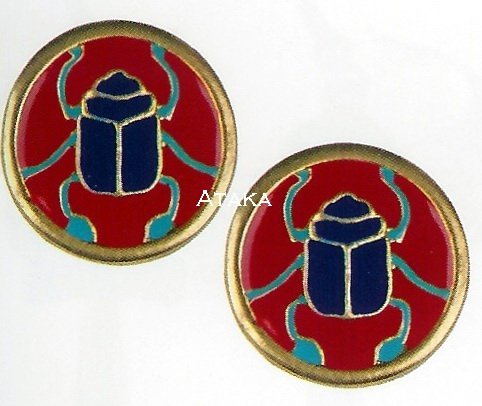 ANCIETN EGYPTIAN-SCARAB STUDS-EARRING-CUTE (2435S)