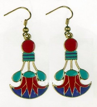 ANCIENT EGYPTIAN CLEOPATRA LOTUS EARRING (2438S)