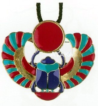 ANCIETN EGYPTIAN-WINGED SCARAB PENDANT NECKLACE (2440S)
