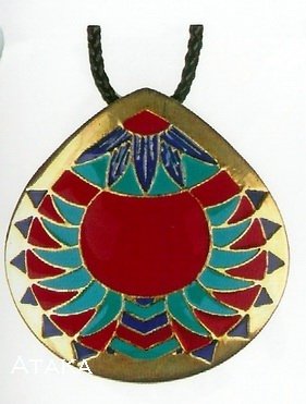 ANCIENT EGYPTIAN CHEVRON MEDALLION PENDANT NECKLACE (2443S)