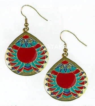 ANCIENT EGYPTIAN CHEVRON MEDALLION EARRING (2444S)