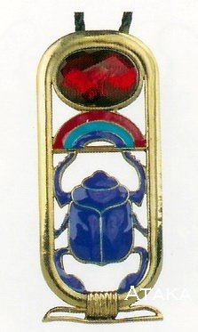 ANCIENT EGYPTIAN SCARAB CARTOUCHE PENDANT NECKLACE (2452S)