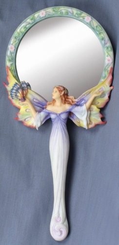 CHRYSALIS FAIRY HAND MIRROR-FIGURINE-STATUE- by Jody Bergsma (6995)
