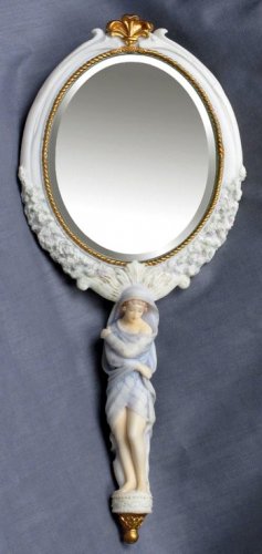 WINTER LADY HAND MIRROR-GREEK MYTHOLOGY-ROMAN FIGURINE (6845)