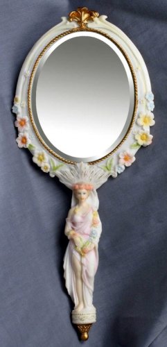 SPRING LADY HAND MIRROR-GREEK MYTHOLOGY-ROMAN FIGURINE (6842)