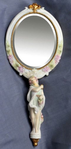 AUTUMN LADY HAND MIRROR-GREEK MYTHOLOGY-ROMAN FIGURINE (6844)