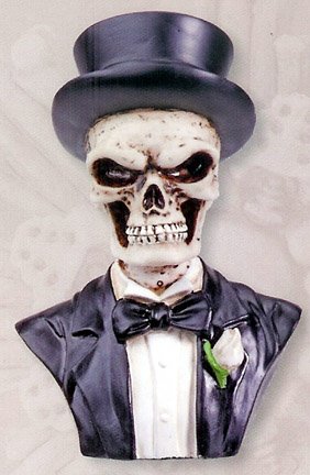 GROOM SKULL FIGURINE/STATUE/CAKE TOPPER (7239S)
