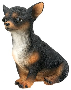 CHIHUAHUA-BLACK-PUPPY-DOG FIGURINE CUTE (6628s)