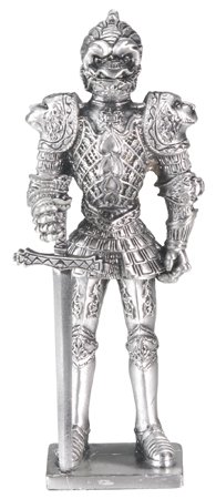 MEDIEVAL WARRIOR SUIT OF ARMOR-PEWTER-FIGURINE (6161)