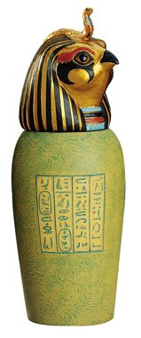 EGYPTIAN CANOPIC JAR -Large Canopic Jar -qebsenuef (5317s)