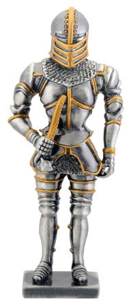 ITALIAN GOTHIC KNIGHT-FIGURINE-STATUE PEWTER (6756s)