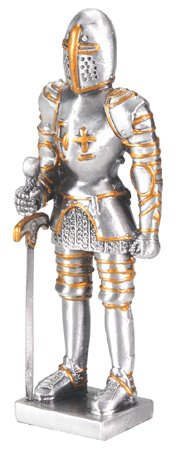 MEDIEVAL KNIGHT W SWORD-PEWTER-FIGURINE (6758S)