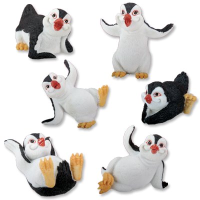 SET OF 6-CUTE PENGUINS-FIGURINES-MARCH OF PENGUINS (5268)