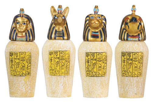 SET OF 4-EGYPTIAN CANOPIC JARS-NEAT (5116s)