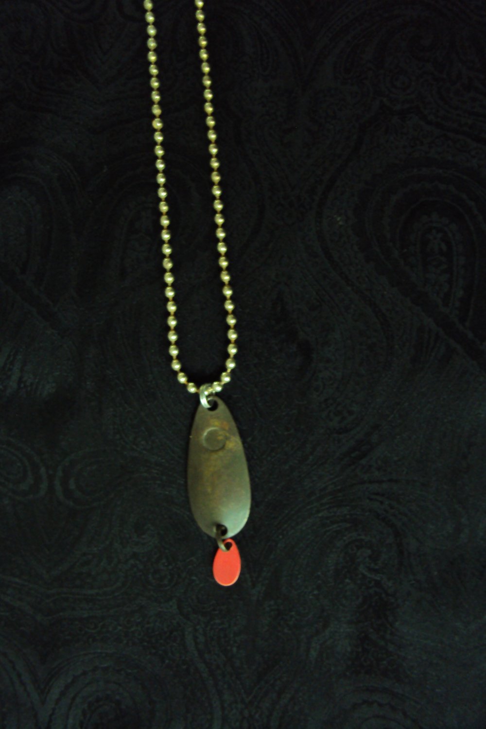 Fishing lure necklace on 30 inch chain