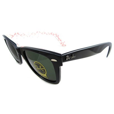 Ray-Ban Sunglasses Wayfarer 2140 1017 Black on Text Red