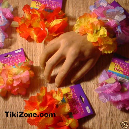12 Pair - Hawaiian Flower Lei Bracelets - Luau Tiki